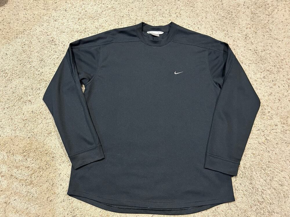 Vintage Y2K Nike Shirt Size L Men’s Long Sleeve Black Polyester G26
